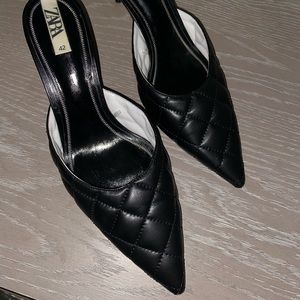 Zara quilted heeled mules size 11